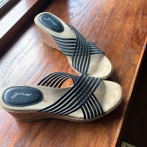 Black platform sandals